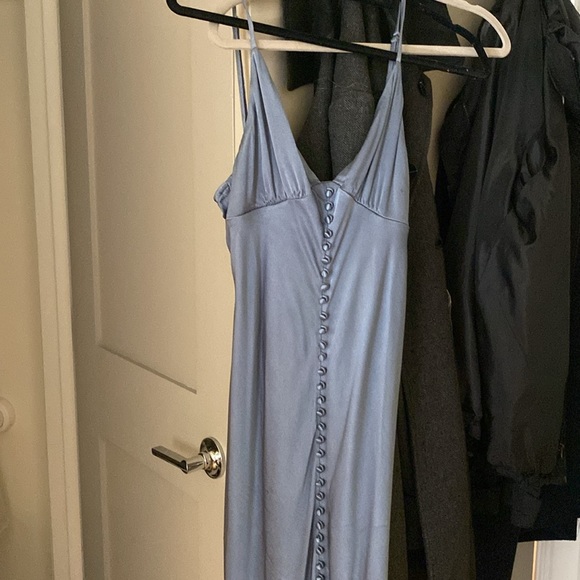 La Lune Bias Slip Dress in Blue Smoke - Picture 3 of 3